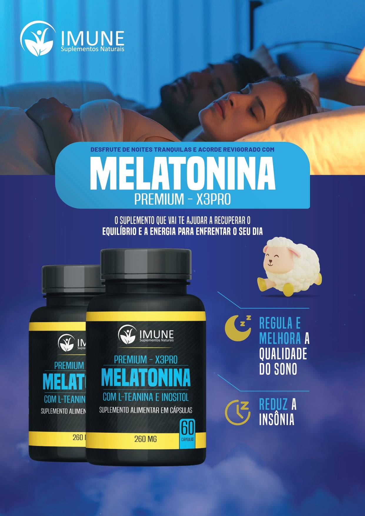 Melatonina X3 Pro - 260mg - 60 Cápsulas